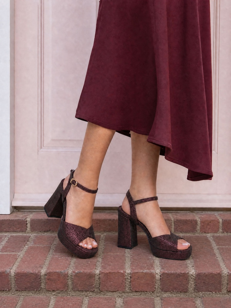 Novo Red Standard Fit Lucie Platform Block Heel Sandals - Image 1 of 6 Novo Red Standard Fit Lucie Platform Block Heel Sandals - Image 1 of 6