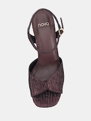 Novo Red Standard Fit Lucie Platform Block Heel Sandals - Image 6 of 6