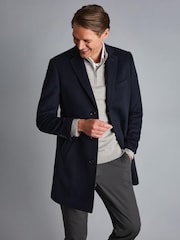 Charles Tyrwhitt Blue Pure Wool Overcoat - Image 1 of 5