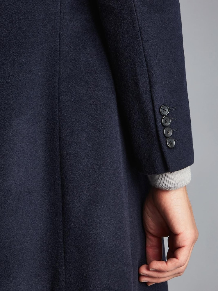 Charles Tyrwhitt Blue Pure Wool Overcoat - Image 3 of 5