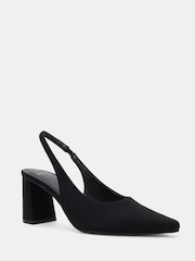 黑色 - Novo Isla Block Heel Point Court Slingbacks - 图片3 / 6