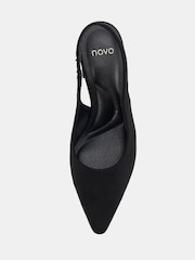 黑色 - Novo Isla Block Heel Point Court Slingbacks - 图片6 / 6