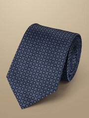 Charles Tyrwhitt Blue Mini Floral Silk Stain Resist Pattern Tie - Image 1 of 1