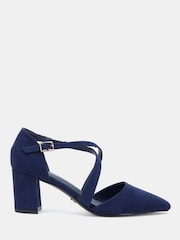 蓝色 - Novo Ivanna Block Cross Over Strap Point Court Heels - 图片2 / 6