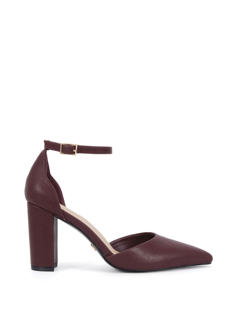 Novo Red Standard Fit Ivar Two Part Block Heel Point Toe Ankle Strap Court Shoes - Image 2 of 6