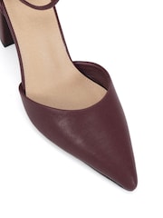 Novo Red Standard Fit Ivar Two Part Block Heel Point Toe Ankle Strap Court Shoes - Image 5 of 6