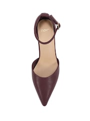 Novo Red Wide Fit Ivar Two Part Block Heel Point Toe Ankle Strap Court Shoes - Image 6 of 6