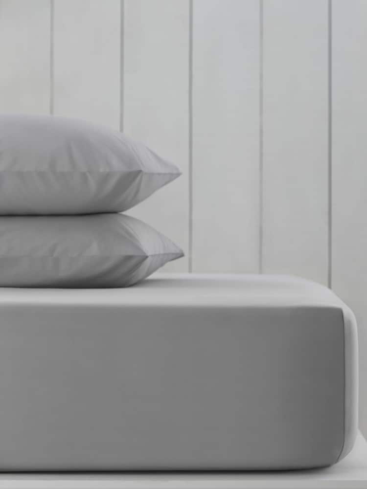 Grey Silver Cotton Rich Deep Fitted Bed Sheet - Image 1 of 2 Grey Silver Cotton Rich Deep Fitted Bed Sheet - Image 1 of 2