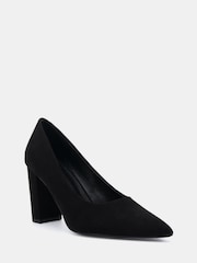 ស្បែកជើងកែងខ្ពស់ Novo Wide Fit Illiana Point Toe Block Court Heels - រូបភាព 3 នៃ 6