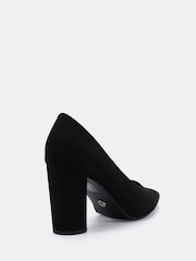 ស្បែកជើងកែងខ្ពស់ Novo Wide Fit Illiana Point Toe Block Court Heels - រូបភាព 4 នៃ 6