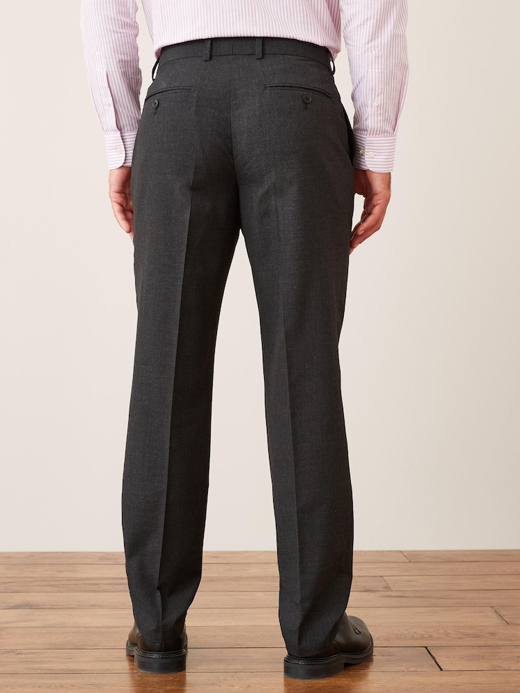 V barvi oglja - v lepo prilegajočem se kroju; lepo ukrojen Fit Wool Mix Textured elegantne hlače - Slika 2 iz 6 V barvi oglja - v lepo prilegajočem se kroju; lepo ukrojen Fit Wool Mix Textured elegantne hlače - Slika 2 iz 6