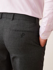 Charcoal Grey Tailored Fit Wool Mix Textured Suit Trousers - Image 4 of 6