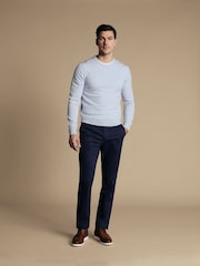 Charles Tyrwhitt Blue Chrome Slim Fit Ultimate Non-Iron Chino Trousers - Image 3 of 5