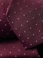 Charles Tyrwhitt Pink Spot Silk Stain Resist Tie - Image 2 of 2