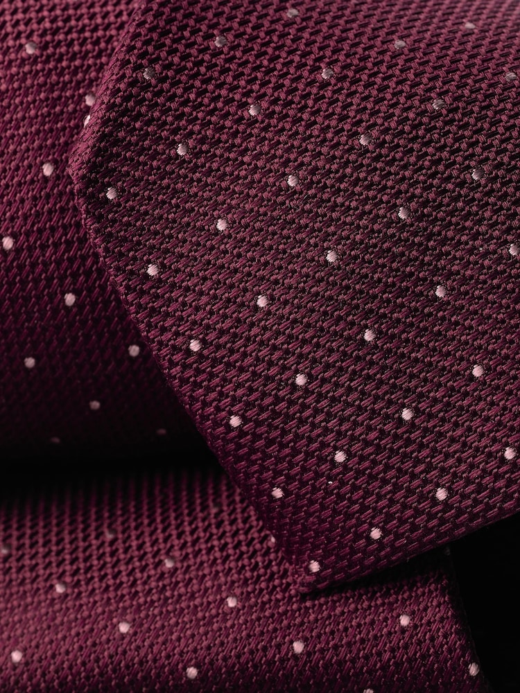 Charles Tyrwhitt Pink Spot Silk Stain Resist Tie - Image 2 of 2