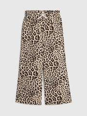 River Island Brown Leopard Print Barry Wide Leg Trouser - Image 1 of 4