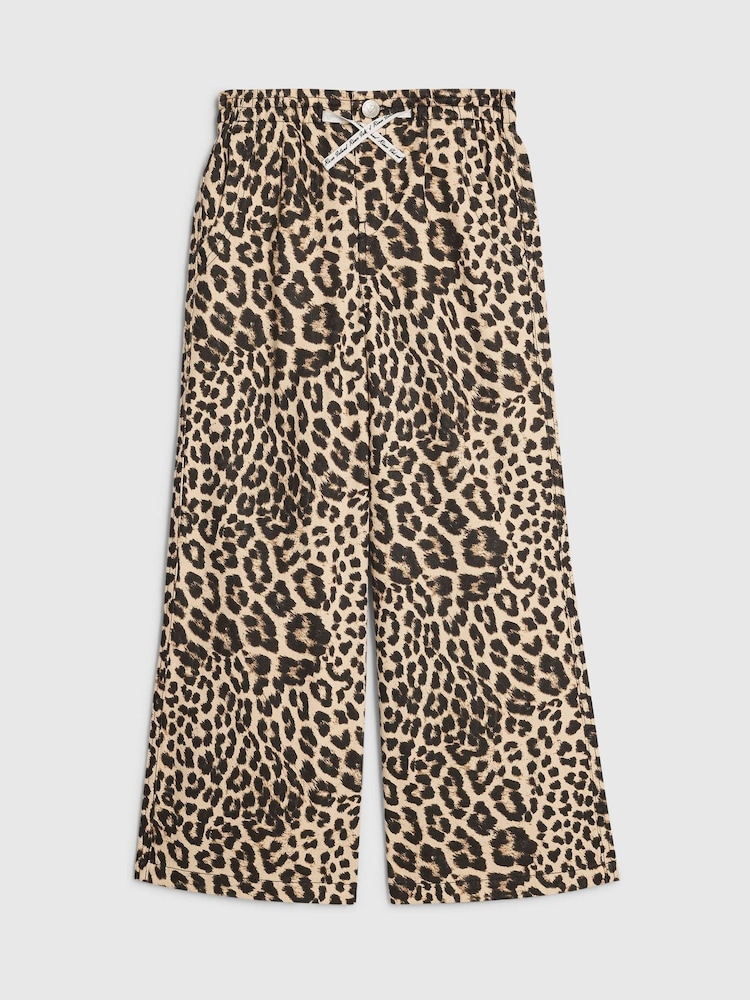 River Island Brown Leopard Print Barry Wide Leg Trouser - Image 1 of 4 River Island Brown Leopard Print Barry Wide Leg Trouser - Image 1 of 4