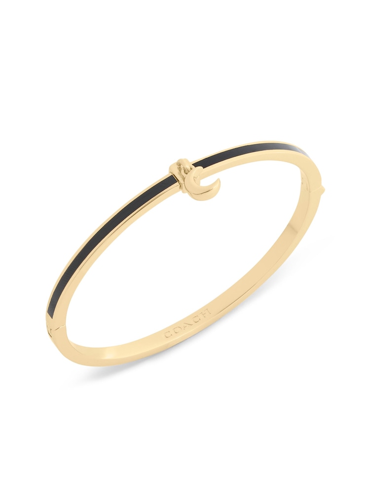 COACH Black Celestial Moon Charm Enamel Bangle Boxed Bracelet - Image 2 of 5