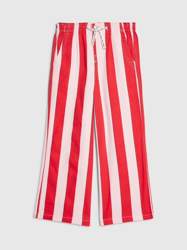 River Island Pink Stripe Barry Wide Leg Trouser - Image 1 of 4 River Island Pink Stripe Barry Wide Leg Trouser - Image 1 of 4