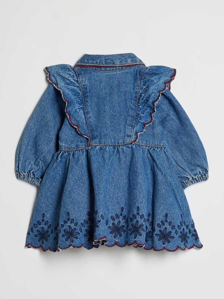 River Island Blue Denim Button Down Dress - Image 2 of 4