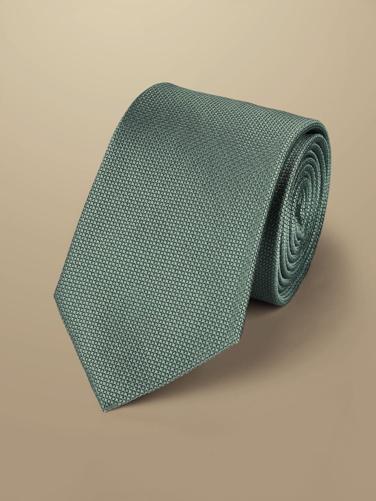 Charles Tyrwhitt Green Silk Stain Resist Tie - Image 1 of 2