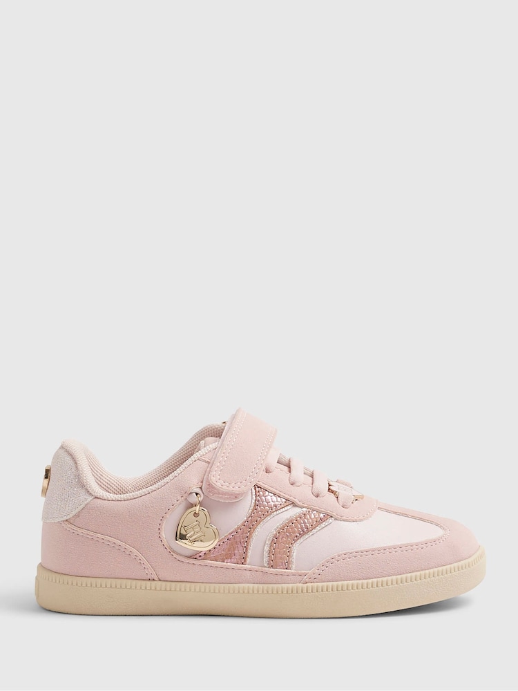 River Island Pink Snake Shimmer Trainers - Image 1 of 5
