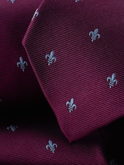 Charles Tyrwhitt Purple Fleur De Lys Silk Stain Resist Tie - Image 2 of 2