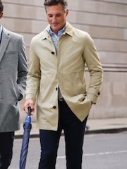 Charles Tyrwhitt Natural Classic Showerproof 100% Cotton Raincoat - Image 1 of 5