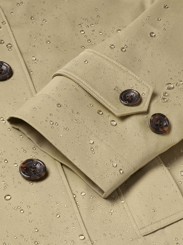 Charles Tyrwhitt Natural Classic Showerproof 100% Cotton Raincoat - Image 5 of 5