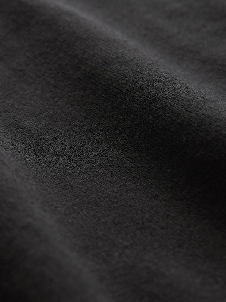 Black Knitted Regular Fit Zip Polo Shirt - Image 8 of 8