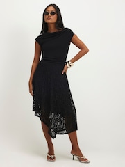 River Island Petite Lace Skirt Hybrid Drape Dress - Bild 4 von 4