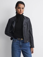 Haut ajusté à col roulé en cachemire Reiss Mabel - Image 3 de 5