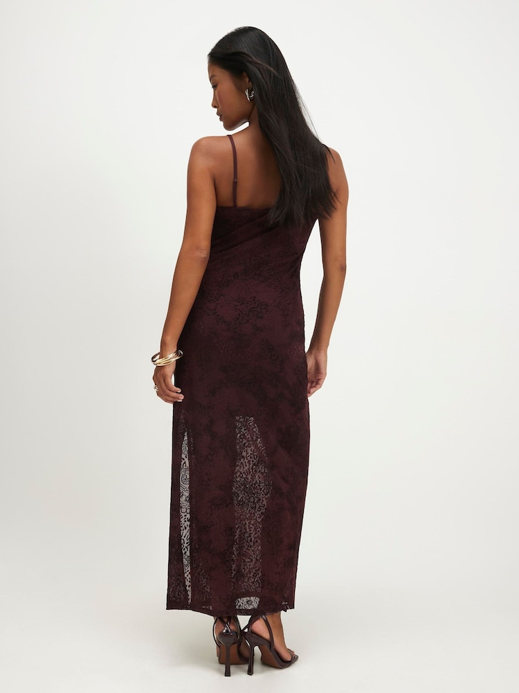 River Island Red Petite Strappy Lace Maxi Dress - Image 2 of 3 River Island Red Petite Strappy Lace Maxi Dress - Image 2 of 3