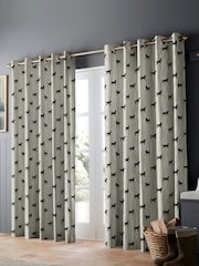 Emily Bond Coal Black Marley Made to Measure 100% Cotton Curtains - Image 2 of 6