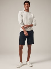 Navy Blue Slim Fit Stretch Chinos Shorts - Image 2 of 8