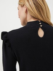 FatFace Black Fiona Frill Jumper - Image 4 of 6