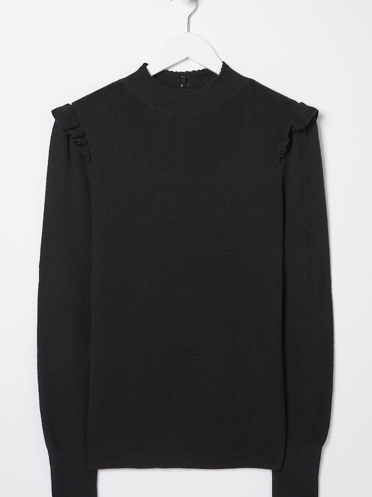 FatFace Black Fiona Frill Jumper - Image 6 of 6 FatFace Black Fiona Frill Jumper - Image 6 of 6