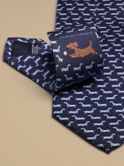 Charles Tyrwhitt Blue Hare Print Silk Tie - Image 2 of 3