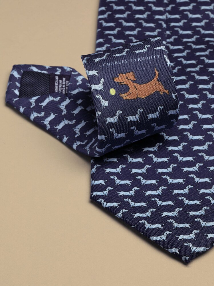 Charles Tyrwhitt Blue Hare Print Silk Tie - Image 2 of 3