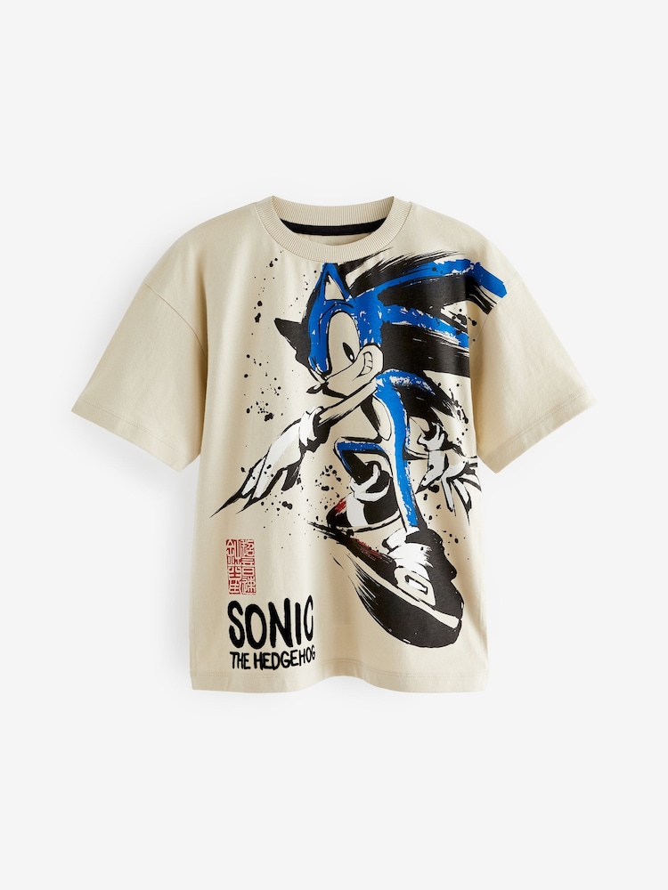 Stone Natural Licensed Sonic T-Shirt (3-16yrs) - Image 1 of 4