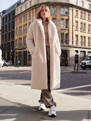 Winter White Teddy Borg Long Coat - Image 1 of 6