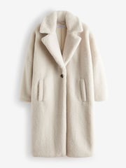 Winter White Teddy Borg Long Coat - Image 5 of 6