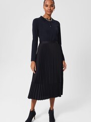 Hobbs Blue Thandie Pleat Skirt - Image 3 of 4