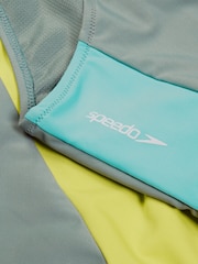 Speedo Green 8-004033 L/S Zip Colorblock Swimsuit 1 Piece - Image 12 of 12