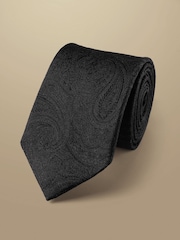 Charles Tyrwhitt Black Paisley Silk Tie - Image 1 of 2