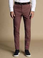 Коричневый - Классические негладкие брюки чинос Charles Tyrwhitt Ultimate - Image 1 of 5