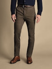 Charles Tyrwhitt Brown French Classic Fit Ultimate non-iron Chino Trousers - Image 1 of 5