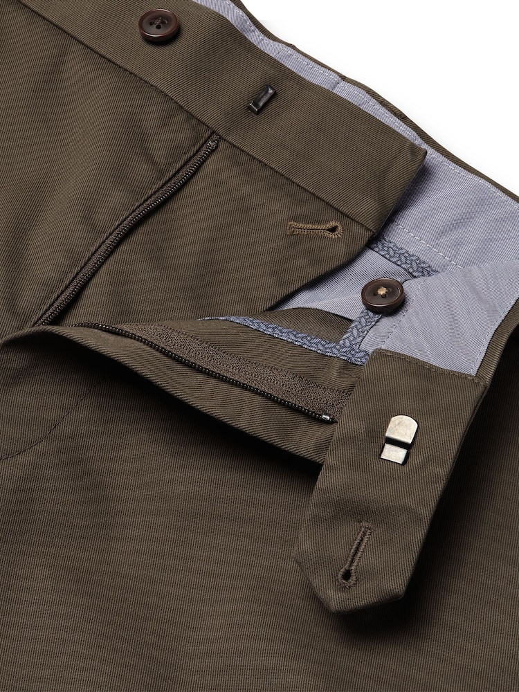Charles Tyrwhitt Brown French Classic Fit Ultimate non-iron Chino Trousers - Image 5 of 5