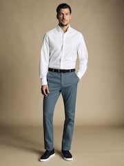 Синий - Классические негладкие брюки чинос Charles Tyrwhitt Ultimate - Image 1 of 4