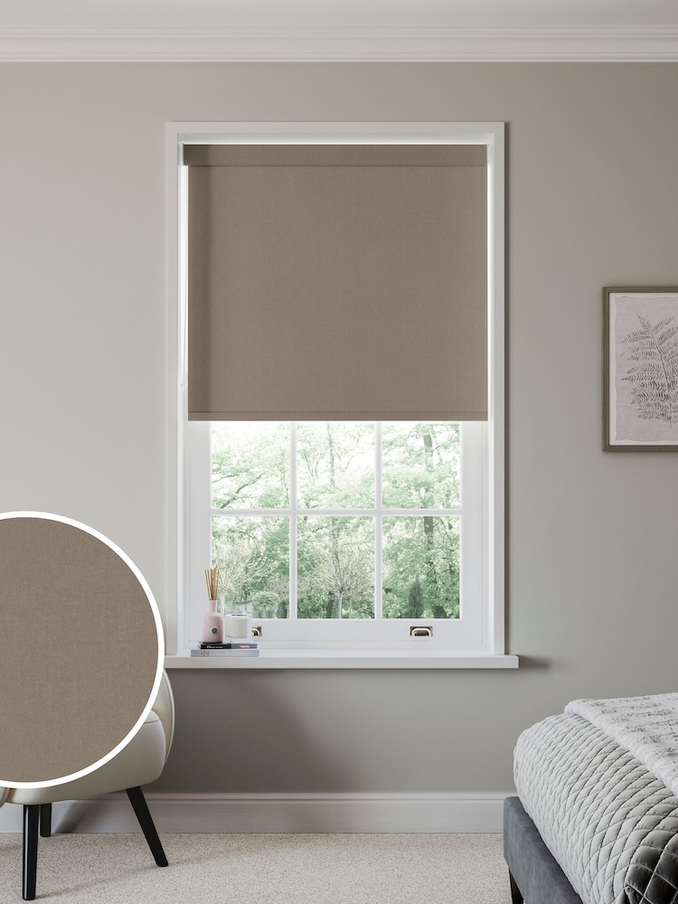 Brown Albans Made to Measure Roller Blind - Image 1 of 6